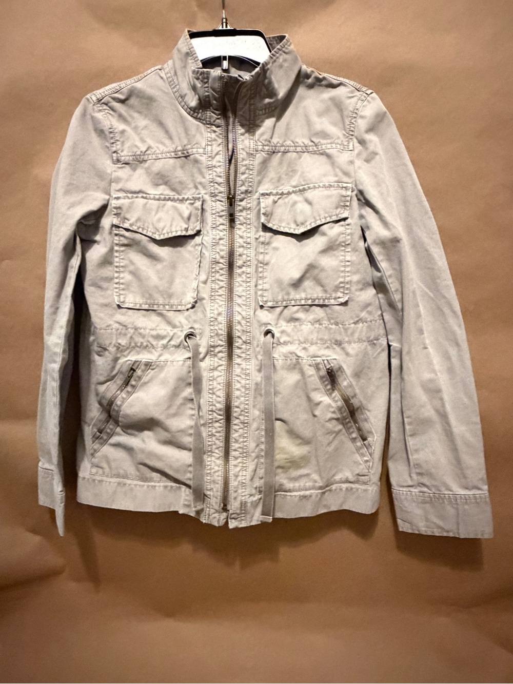 J. Crew Tan Zip Front Utility Jacket